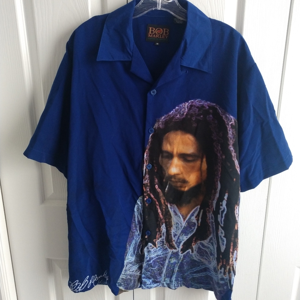 Bob Marley by dragonfly button down shirt